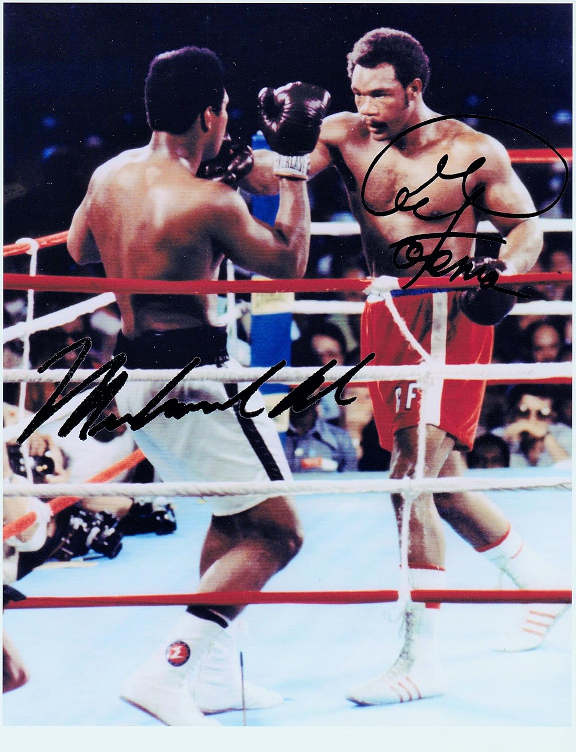 Muhammad Ali & George Foreman, 8 X 10 Autograph Photo on Glossy Photo Paper