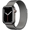 Apple Watch Series 7 (GPS + Cellular, 41mm) Graphite Stainless Steel Case with Graphite Milanese Loop (Renewed)