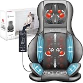 COMFIER Shiatsu Neck and Back Massager with Heat, FSA, Adjustable Nodes | 3-Level Compression, Massage Chair Pad, Rolling &amp; Spot Massage, 3-Level Seat Vibration, 15-Min Timer, Office Chair &amp; Recliner