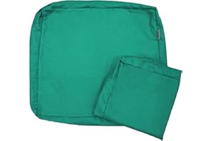 QQbed 2 Pack 23X23X5 Inch Outdoor Water-Resistant Cushion Pillow Replacement Covers Only with Zipper for Patio Furniture, Sofa, Loveseat, Deep Seat Chair in Peacock Color