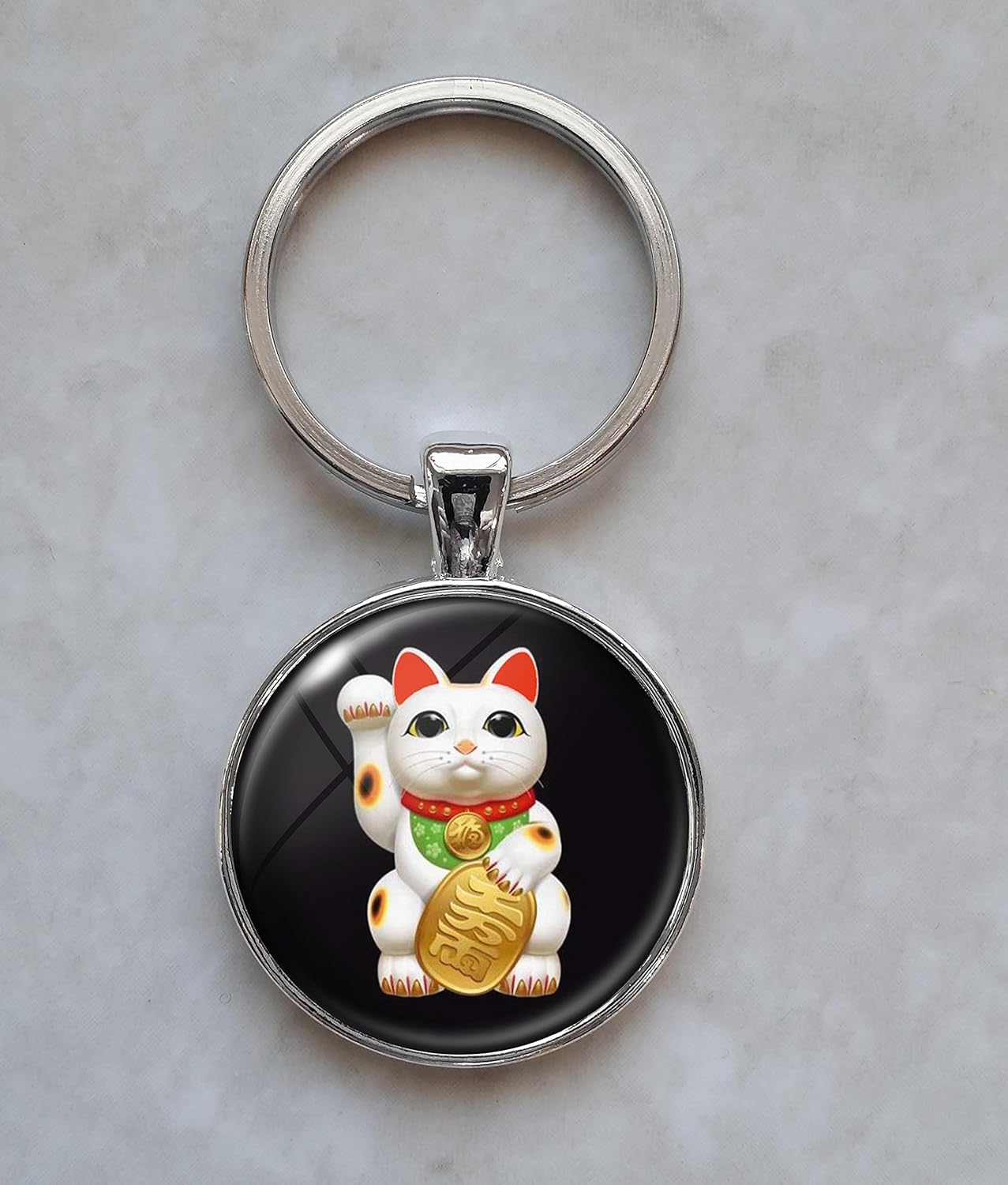Maneki Neko Cat Keychain Handmade