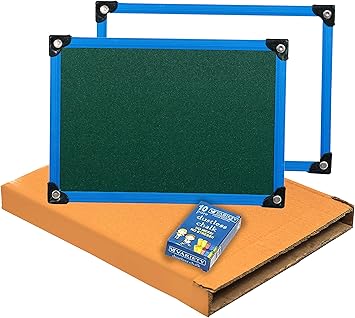 SEPAL 2 in 1 Double Sided Whiteboard and Slate with Chalk for Kids (34 X 22 cm) (Slate with Chalk Board) Colour May Vary