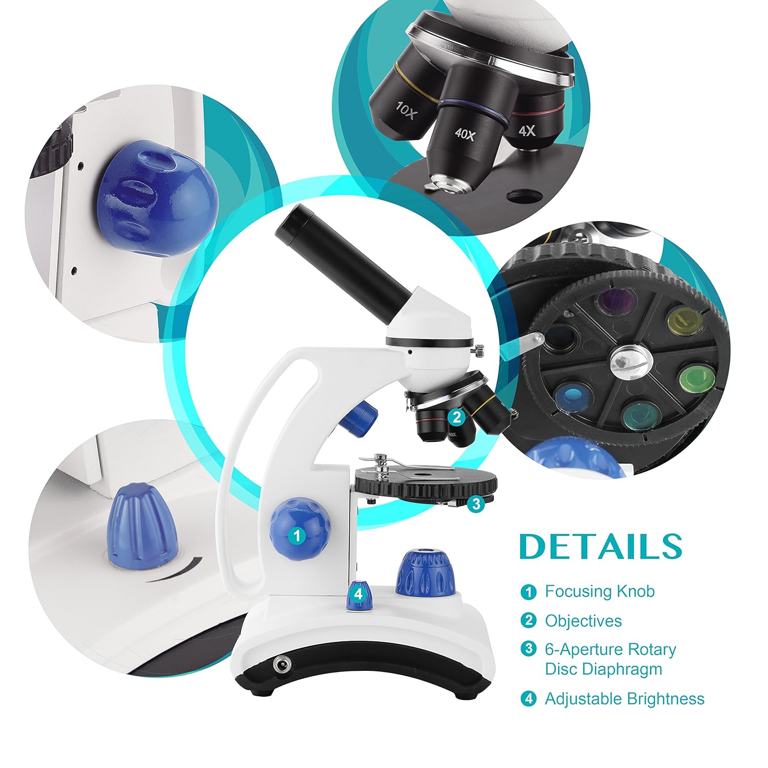 Super Saturday Aomekie Microscopes For Students 40x 1000x Monocular