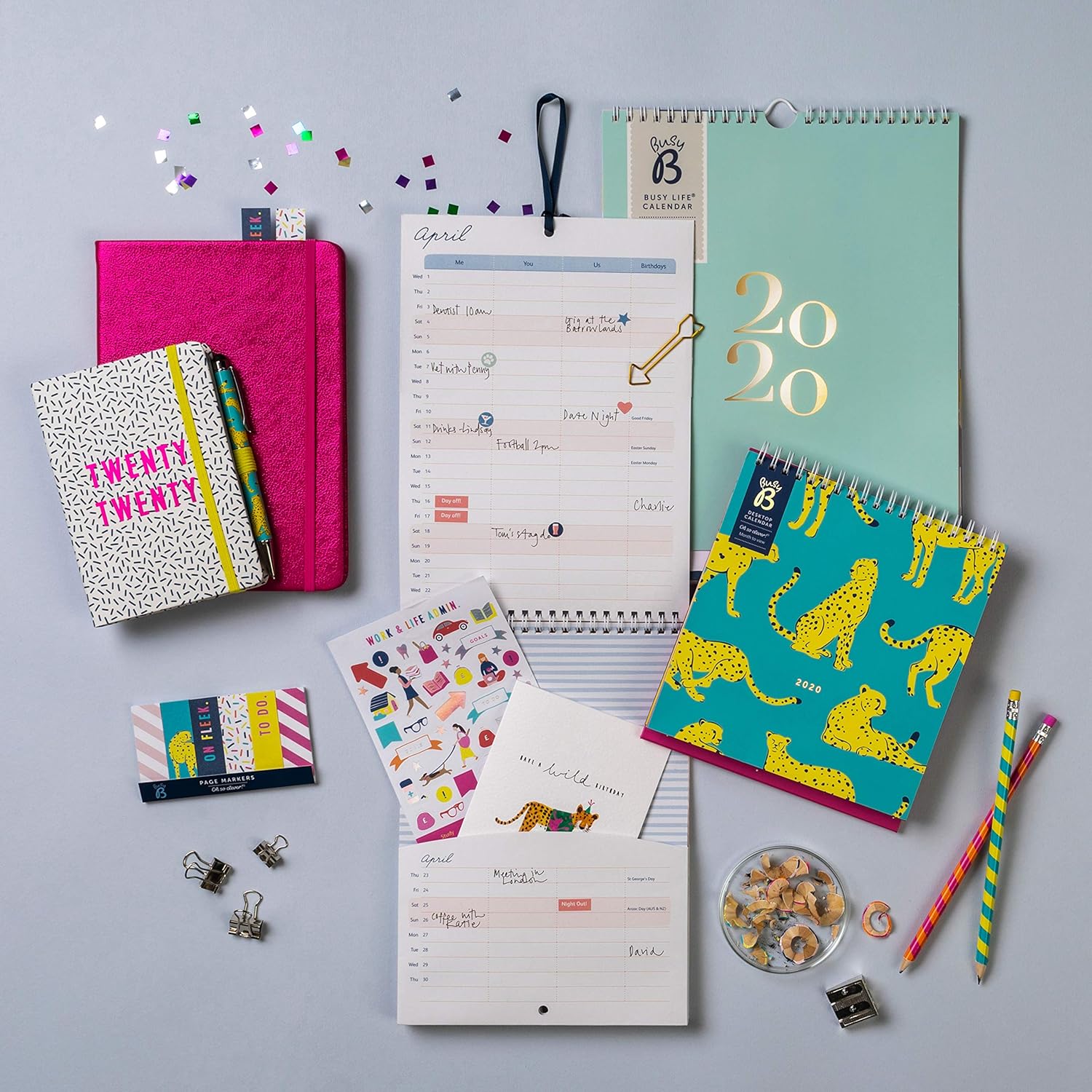 Calendario Parejas 2020 Busy B - motivo leopardo, con ...