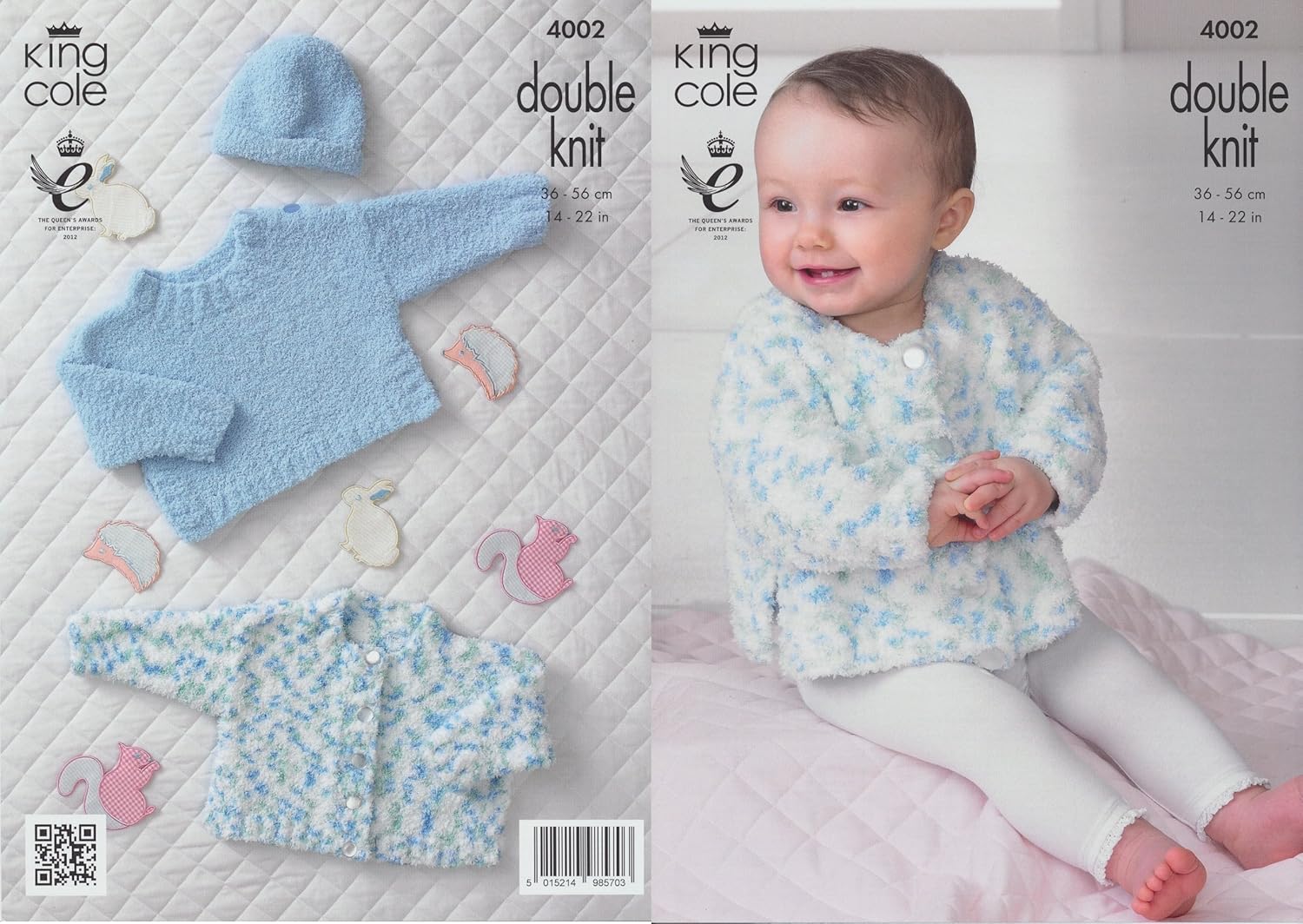 King Cole Cuddles Double Knit Knitting Pattern Baby Sweater, Cardigan & Hat DK 4002 Amazon.co