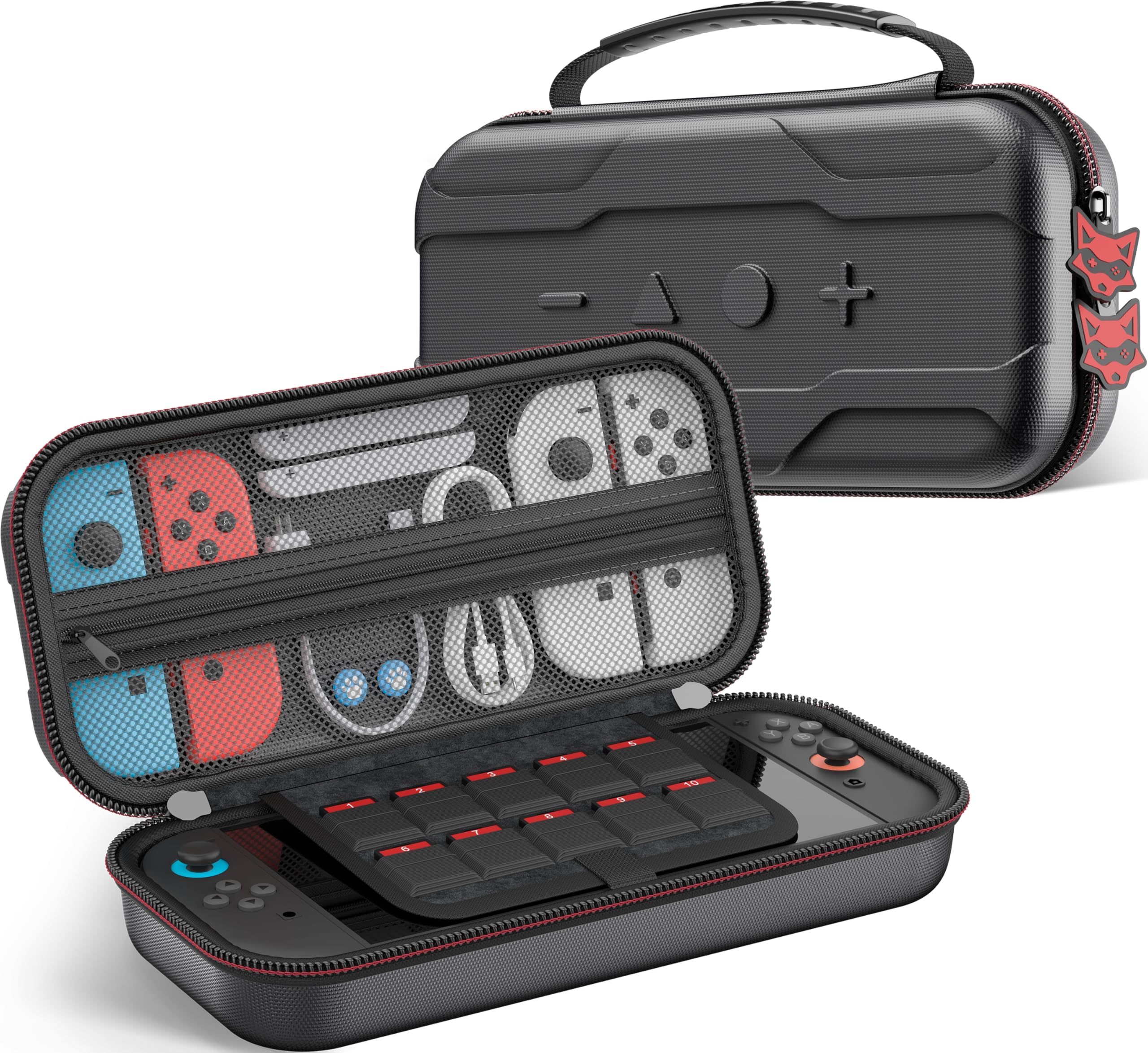 Switch 2 Carrying Case Compatible with Nintendo Switch 2(2025)/Switch/OLED Console, Protective Hard Portable Travel Carry Case Shell Pouch with Pockets for Switch 2 Accessories and 10 Games