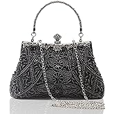 BABEYOND Evening Clutch Purses for Women - Vintage Evening Bag Accessories for Women Gatsby 1920s Beaded Sequin Pearl Clutch