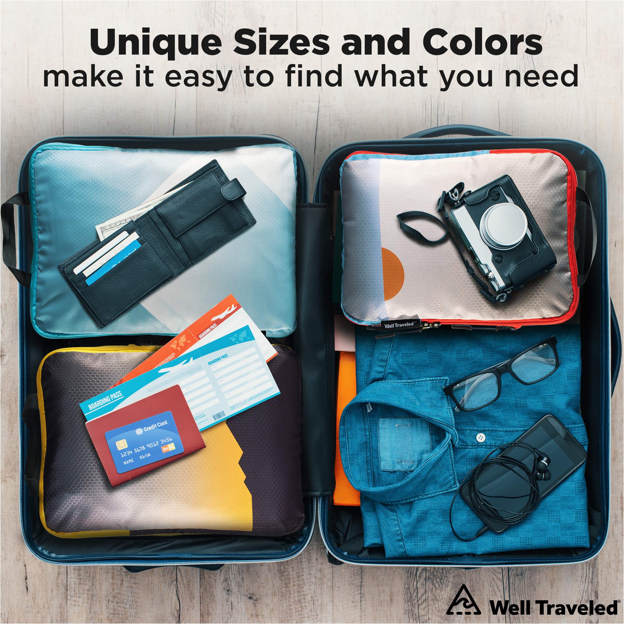 3pc Compression Packing Cubes for Travel Luggage Organizer, Suitcase