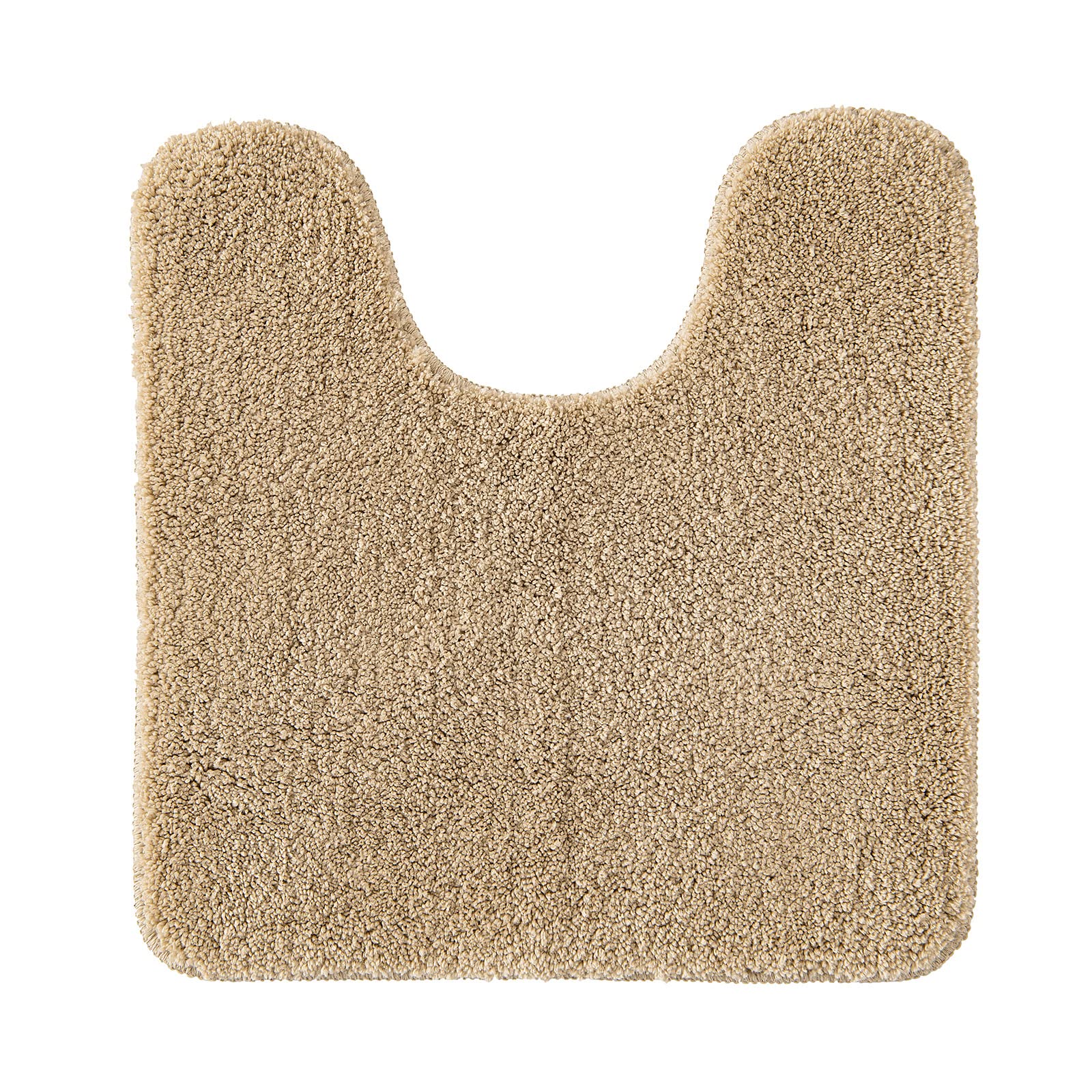 MIULEE Absorbent WC Toilet Rug Non Slip U Shape Bath Mat with High Hydroscopicity Rugs Super Soft Cozy and Shaggy Microfiber Rug Carpet for Bathroom Beige 45 x 45 cm