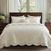 Bedsure Quilts Queen Size - Ultra Soft Pre-Washed Cloud-Like Bedding, All-Season Lightweight Comforter for Country Bedroom, Leaf Design Coverlet in Cream Yellow, 90 x 96 Inches