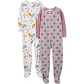 Simple Joys by Carter's Girls' 2-Pack Loose-fit Fleece Footed Pajamas