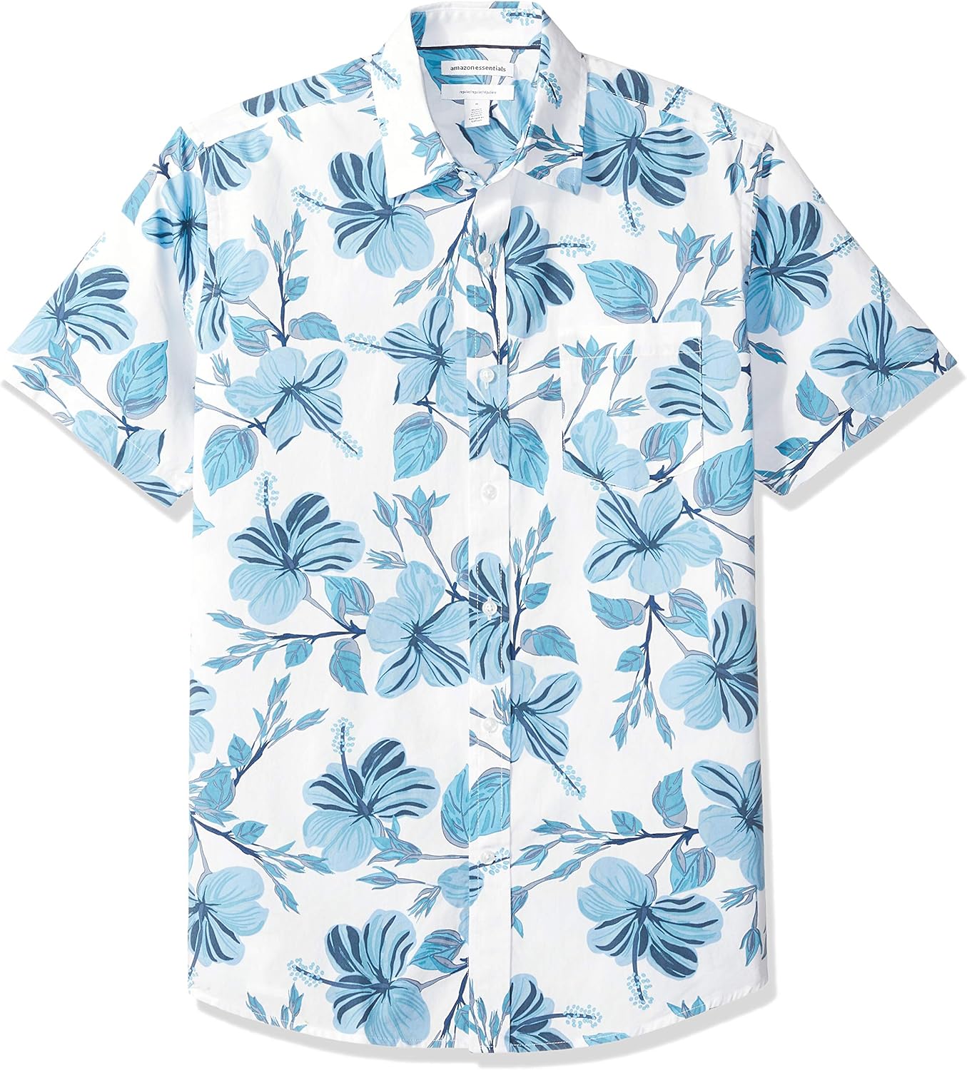  Essentials Men's Regular-fit Short-Sleeve Print Shirt: Clothing