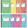 feela Composition Notebook, 8 Pack 8 Pastel Colors College Ruled Composition Books Bulk, Marble Cover Notepad Lined Cute Journal Notebooks for School Supplies Notes Taking Writing, 9.75 X 7.5 in