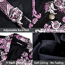 Barry.Wang Mens Paisley Purple Victorian Single