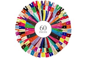 KGS Nylon Zipper for Sewing Crafts | 20 Assorted Colours | Size: 8+12+15 Inch | 60 Zippers/Pack | Multicolor Zippers for Sewi