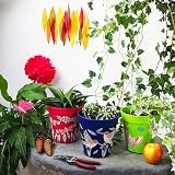 Hum Flowerpots 15cm Set of 3 Plastic Pots Green Blue Pink Indoor Outdoor view 6
