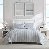 Nautica - Quilt Set, Soft Bedding with Matching Shams, Rounded Corner, Reversible Design (Coleridge Blue, Full/Queen)