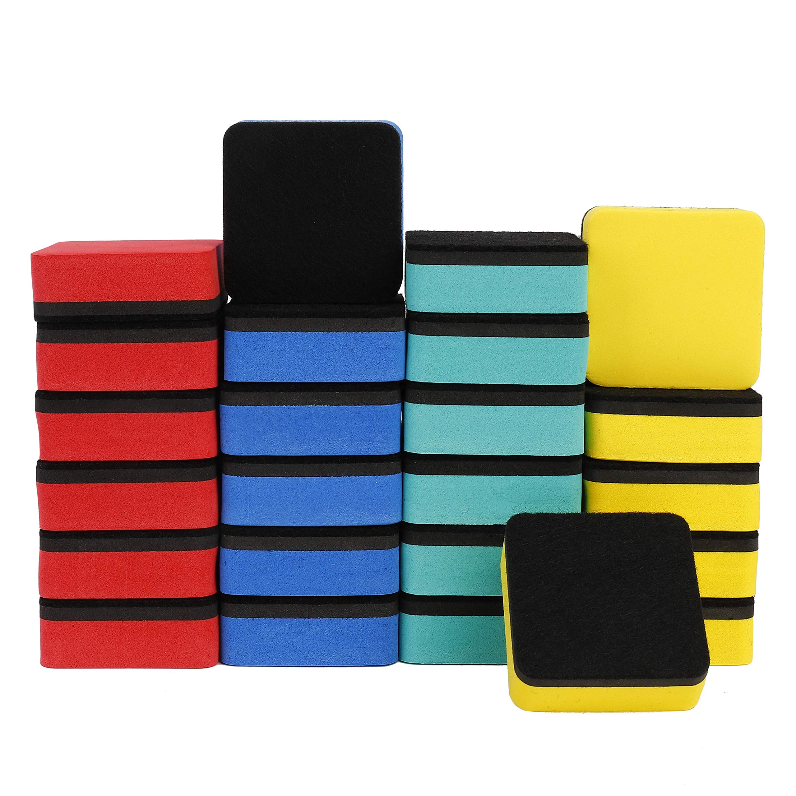 24 x Magnetic Eraser Brush for Children Whiteboard Eraser, Sponge Cleaner for Dry Erase Pens and Markers – 5 x 5 x 2 cm Rubber Cleaner for School, Office