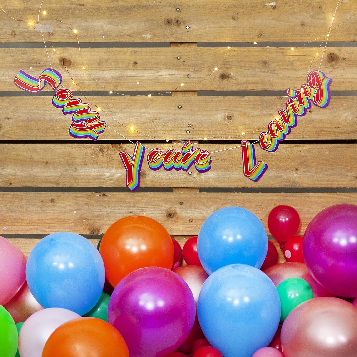 On The Wall Party Banner - Sorry You’re Leaving Stitched Garland - 1.5 cm, Multicoloured - Image 4