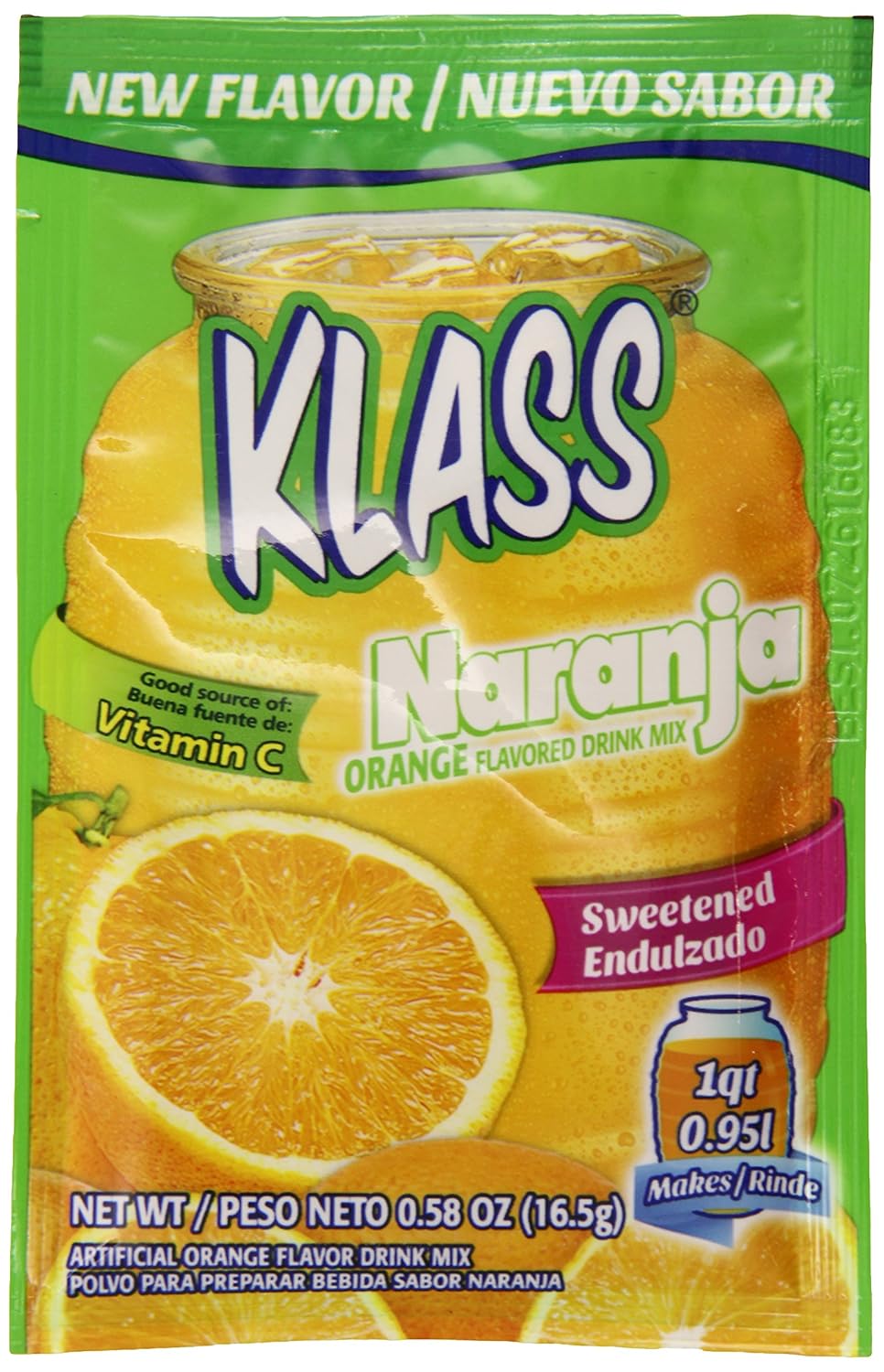 Amazon.com : Klass Sweetened Drink Mix, Orange, 0.58 Ounce (Pack of 96
