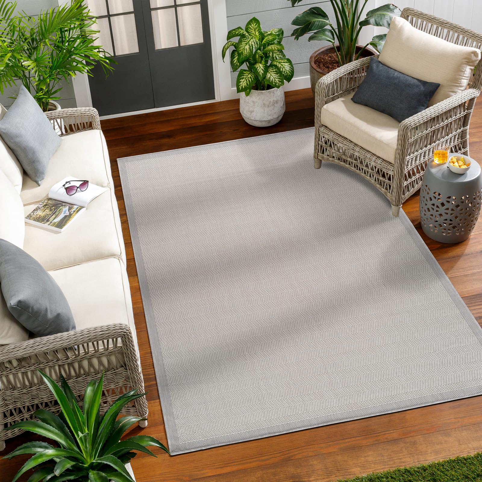 Livabliss Pozanti Indoor Outdoor Rug - Boho Runner Rugs for Living Room 80x150 cm Dining, Hallway Carpet, Patterned Neutral and Coloured Rugs, Waterproof, Stain Durable - Light Grey and Ivory