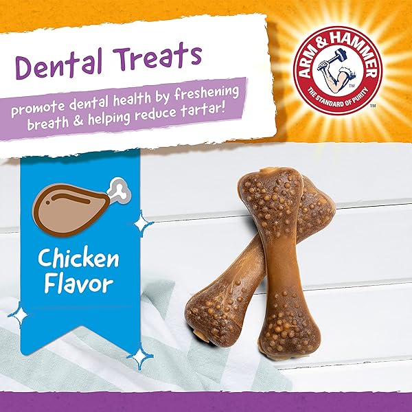 ARM & HAMMER FOR PETS NUBBIES DENTAL TREATS VALUE SIZE – BAKING SODA & CALCIUM DOG DENTAL CHEWS, HELPS SCRUB PLAQUE & TARTAR WHILE CHEWING, CHICKEN FLAVOR, 139 COUNT, 52.8 OZ