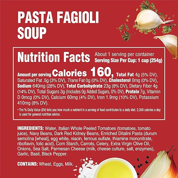 RAO’S HOMEMADE PASTA FAGIOLI SOUP, 16OZ, REAL VEGETABLES, TRADITIONAL ITALIAN HEAT AND SERVE SOUP, 1 POUND (PACK OF 1)