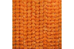 GOMALL 5Pcs Marigold Garland for Decoration,5 Feet Artificial Marigold Flowers Diwali Decorations for Home,Orange Artificial Marigold Heads for Diwali Party,Indian Weddings,Halloween,Wreath