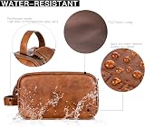 Elviros Water-Resistant PU Leather Toiletry Bag Men Large Travel Dopp Kit Brown view 3