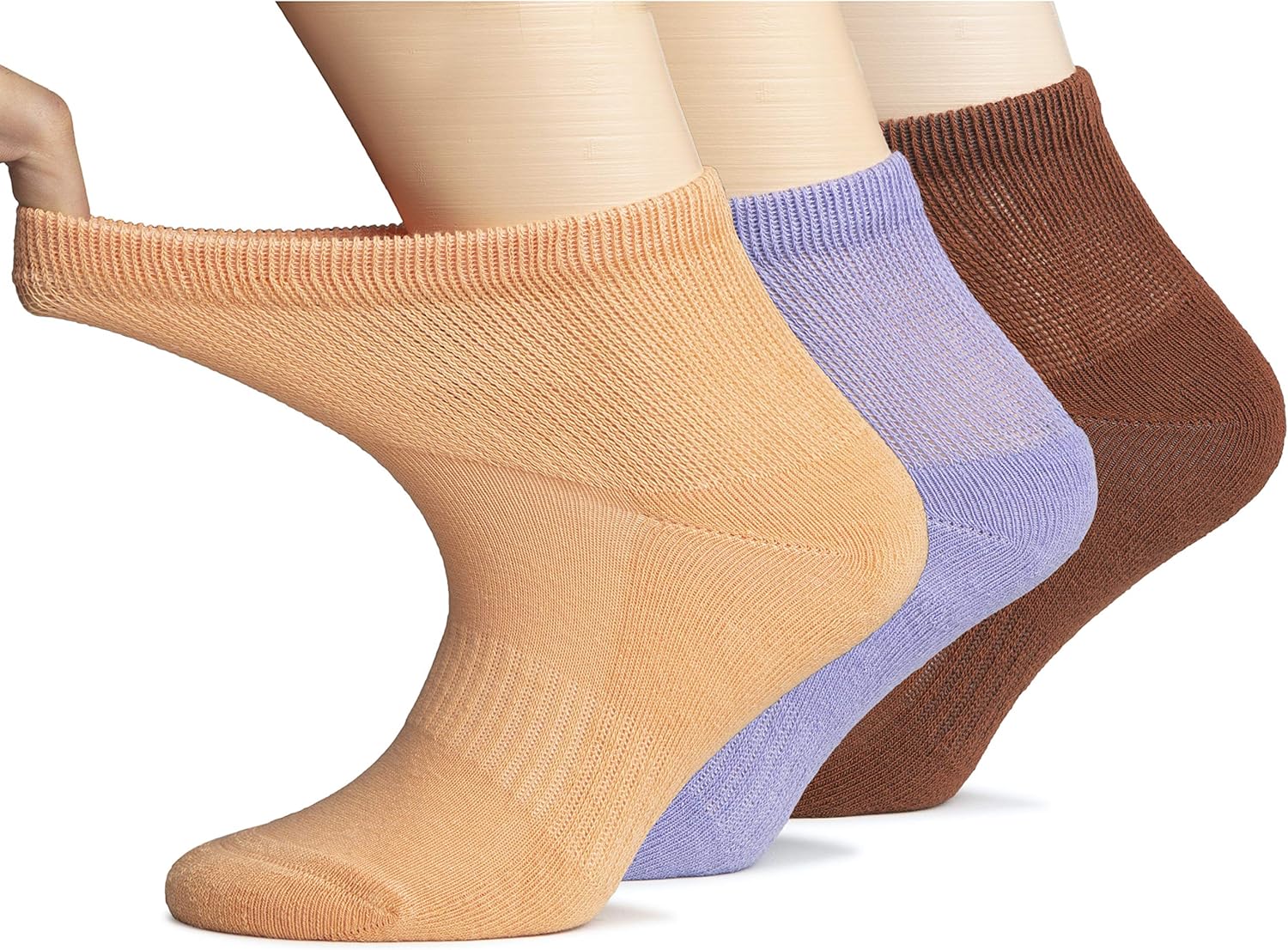 Hugh Ugoli Women's Diabetic Ankle Breathable Cotton Socks with Seamless