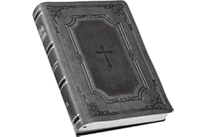 KJV Holy Bible, Super Giant Print Faux Leather Red Letter Edition - Thumb Index & Ribbon Marker, King James Version, Gray/Black (KJV Super Giant Print Editions)