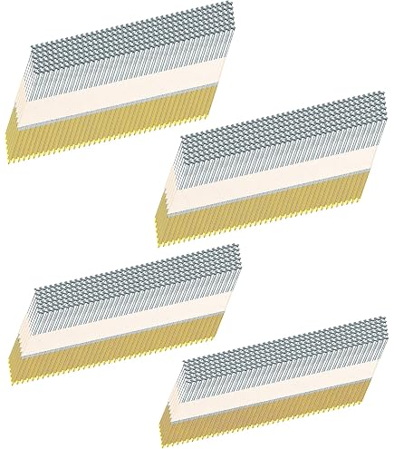 HW HAMWOO 1200-Pack 34° Galvanized Framing Nails – 4 Sizes (2'' To 3-1/2'') Smooth Shank, D-Head, Paper Tape Strip – Fits 30-34° Nailers, Rust-Resistant For Indoor/Outdoor