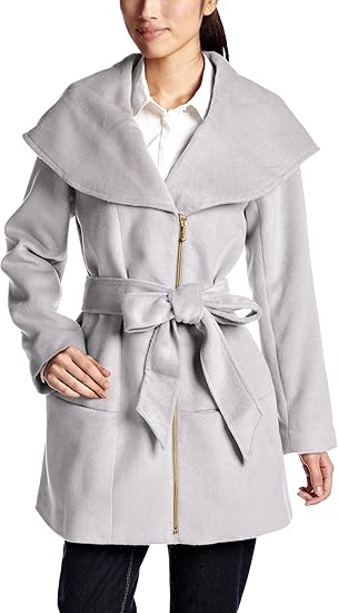 Amazon イーハイフンワールドギャラリー E Hyphen World Gallery ビッグカラー コート 133i 105 Gray Mixture F コート ジャケット 通販