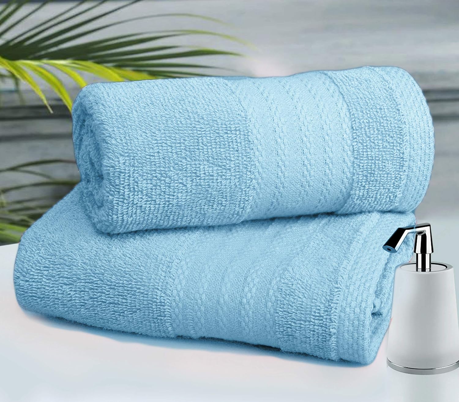 Glamburg Premium Cotton 4 Pack Bath Towel Set - 100% Pure Cotton - 4 Bath Towels 27x54 - Ideal for Everyday use - Ultra Soft & Highly Absorbent - Black: Kitchen & Dining