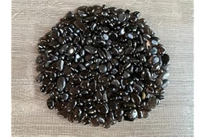 GAF TREASURES 2 oz Lot Natural Black Obsidian Semi Tumbled Gemstone Chips, Crushed Mini Crystals, Undrilled Crystal Chips (Black Obsidian)