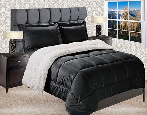 Elegant Comfort Premium Micromink Sherpa-Back Comforter Set