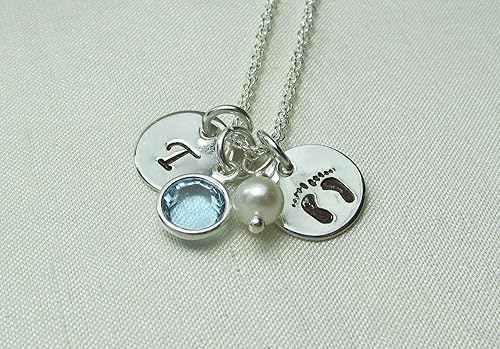 baby initial necklace for mom
