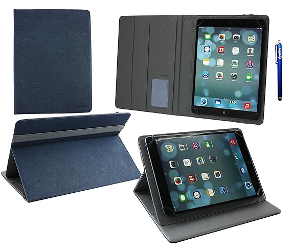 emartbuy Alcatel OneTouch Pixi 3 10 Zoll Tablet Universal (9-10 Zoll) Dark Blau Premium PU Leder Multi-Angle Exekutive Folio 