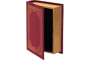 VINTIQUEWISE Decorative Vintage Book Shaped Trinket Storage Box - Red