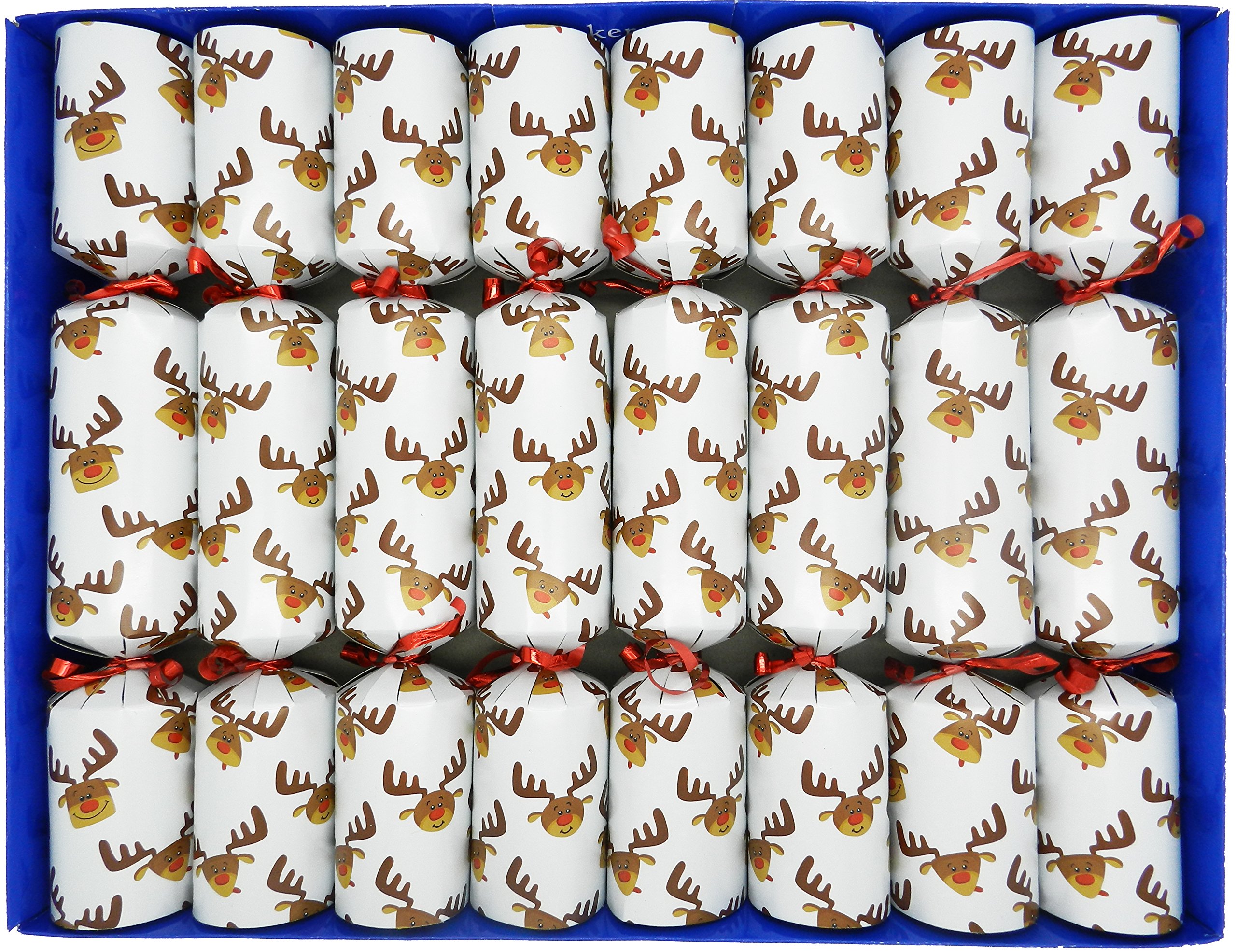 Crackers Ltd 8 Fill your Own Reindeer Christmas Crackers in White
