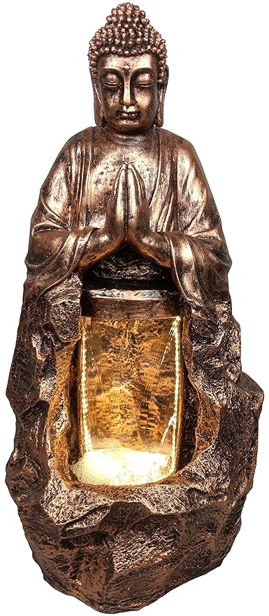 Kaarigari Artifacts Namaskar Lord Buddha Water Fountain for Home D