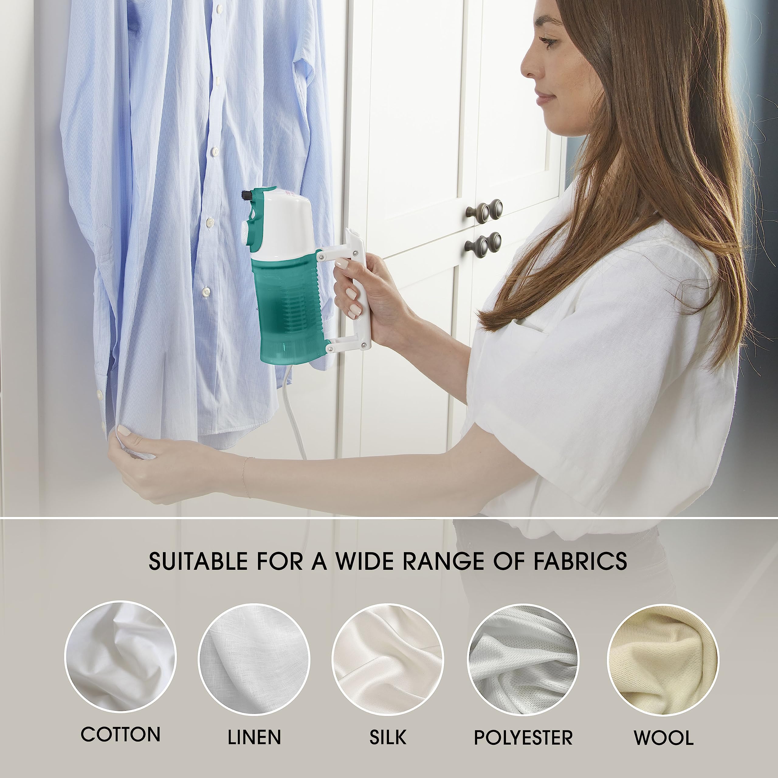Conair Travel Steamer for Clothes - Mini Garment Steamer, Fabric Steamer in Green by Travel Smart - Packable in Carry On Luggage - Dual Voltage