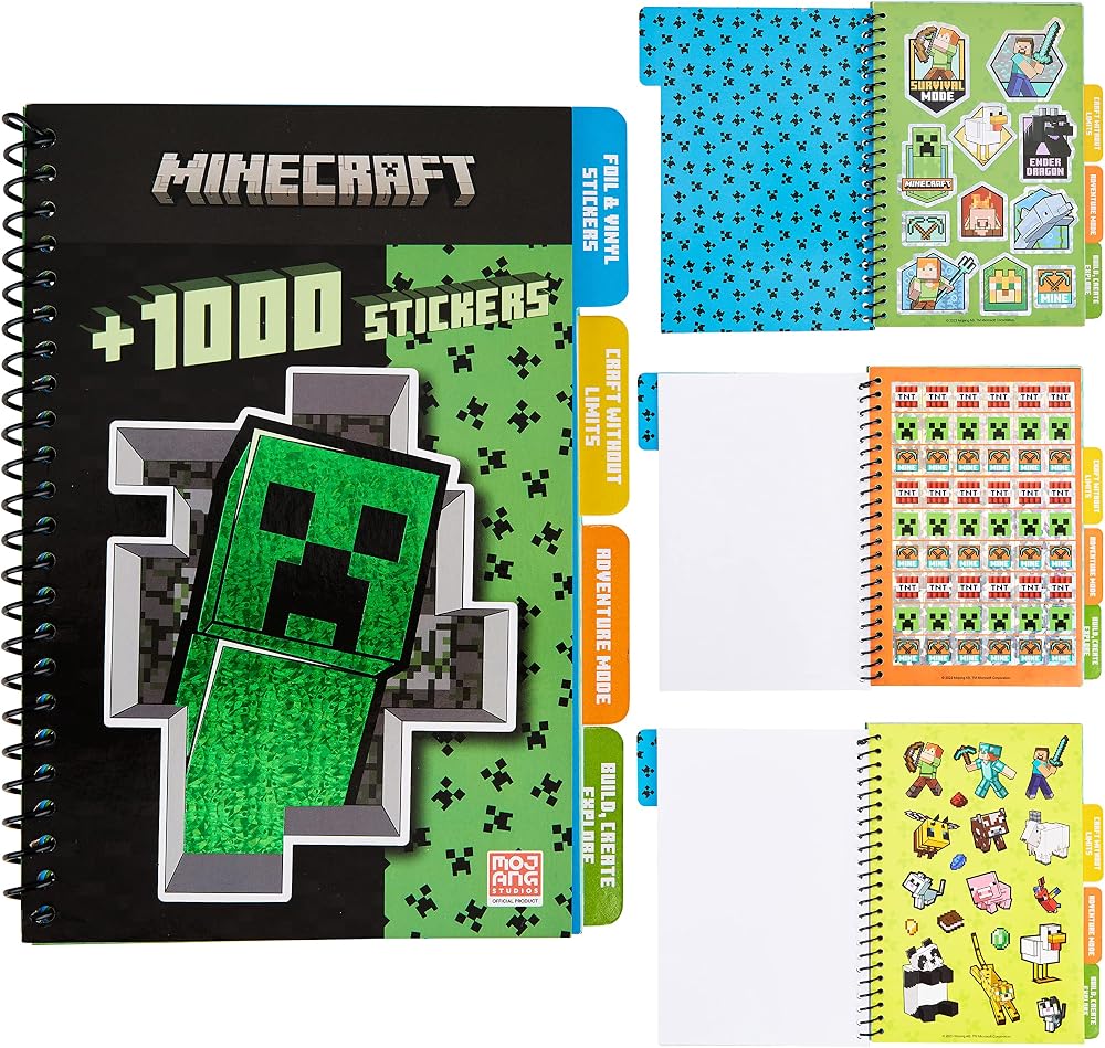 Minecraft Sticker Book for Kids 28 Pages 1000+ Stickers Creeper Collector