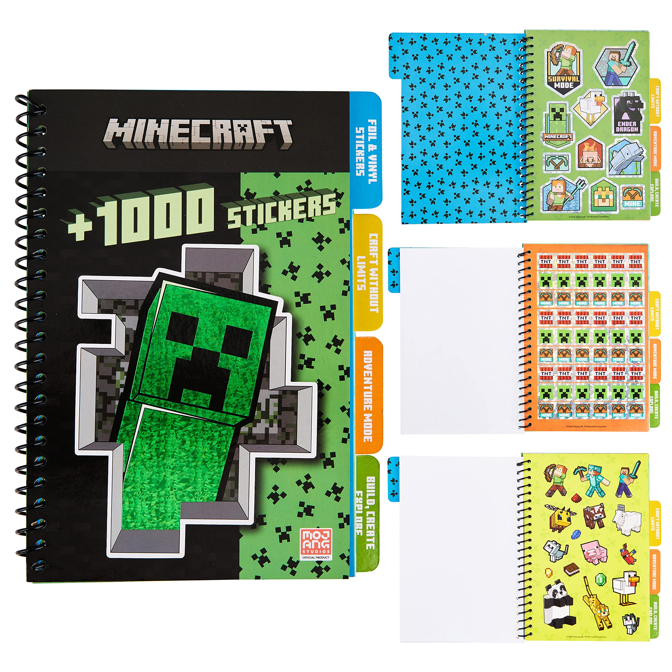 Photo 1 of Minecraft Sticker Book for Kids - 28 Sheets, Over 1000 Creeper Collector Stickers for Scrapbooking, Creative Activity Set, Gamer Gifts for Boys