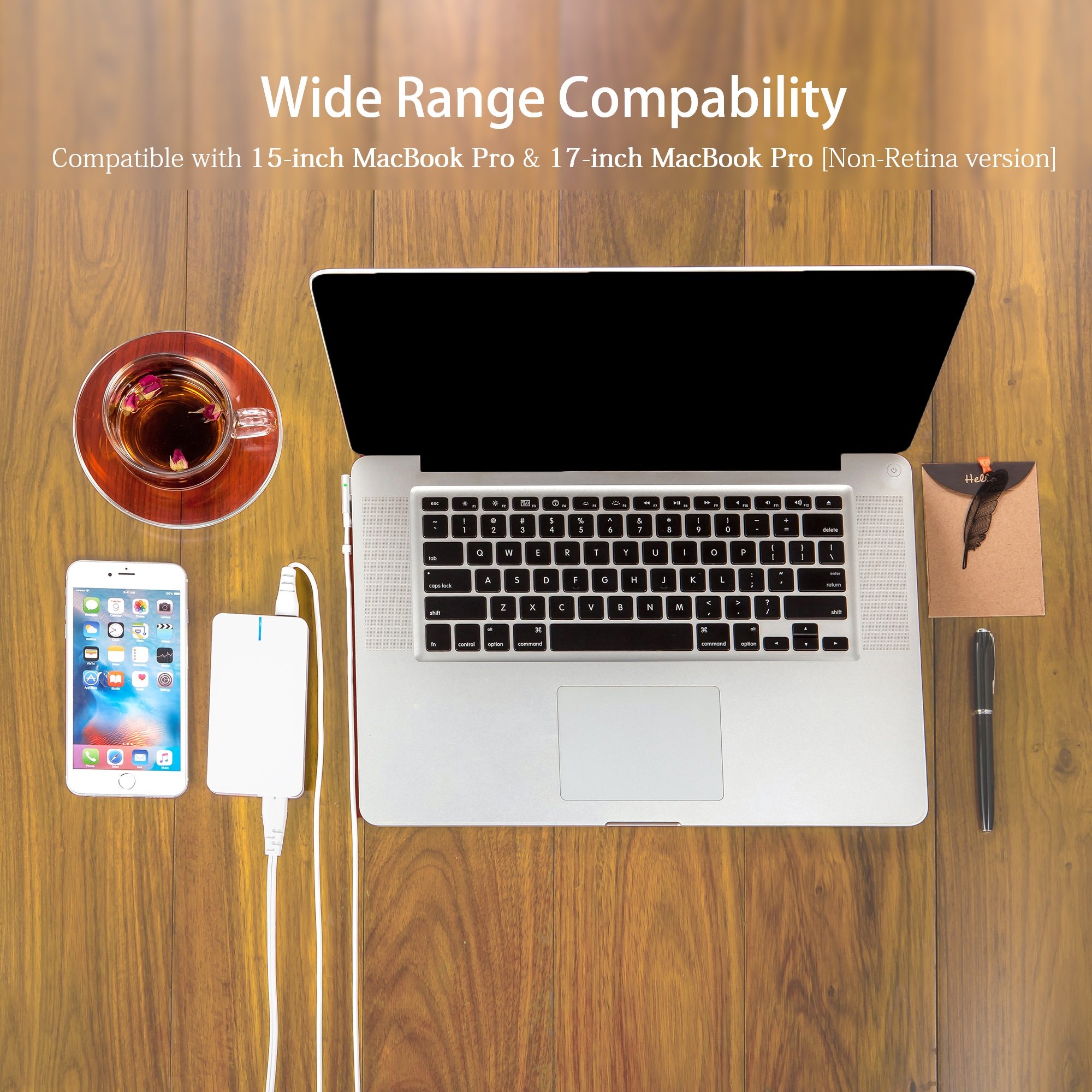 Key Power 85W Power Adapter for MacBook Pro 15 inch & 17 inch [for Non