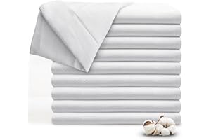 RUVANTI 10 Pack Birdseye Flat-Fold Cloth Diapers for Babies, 100% Cotton Extra Large Reusable Diapers, Baby Burp Cloths