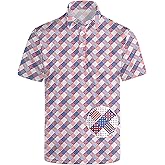 Golf Polo Shirts for Men Moisture Wicking Quick Dry Mens Golf Shirts 4-Way Stretch Funny Polo Short Sleeve