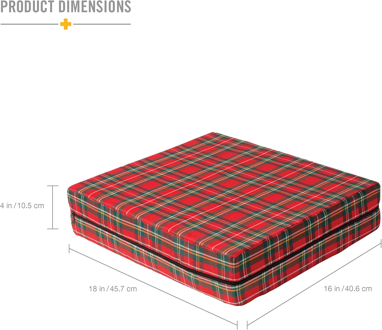 DMI Foam Seat and Wheelchair Cushion with Cover, Supportive Comfort Foam, 4 x 16 x 18 Inch, Plaid: Health & Personal Care
