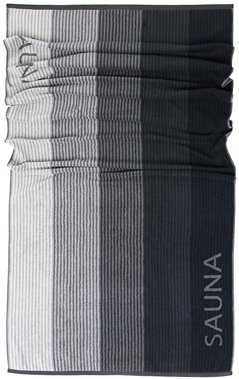 Lashuma Saunatuch Helsinki | Schwarz - Grau | Saunahandtuch | Strandlaken | saugstarkes Liegehandtuch | 85 x 200 cm