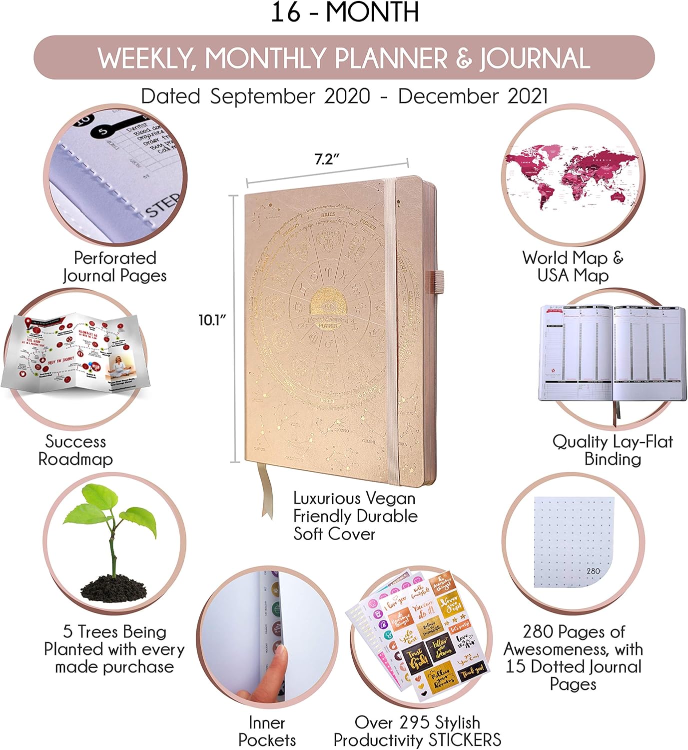 2025-2026 Planner Weekly and Monthly, Rose Gold, B5 (Sept-Dec) 26.5x 12x 3 cm - Image 3